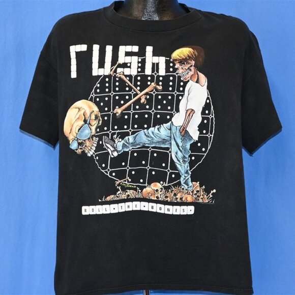 90s Rush Roll the Bones Tour Rock Concert Pushead shirt - Picture 1 of 2